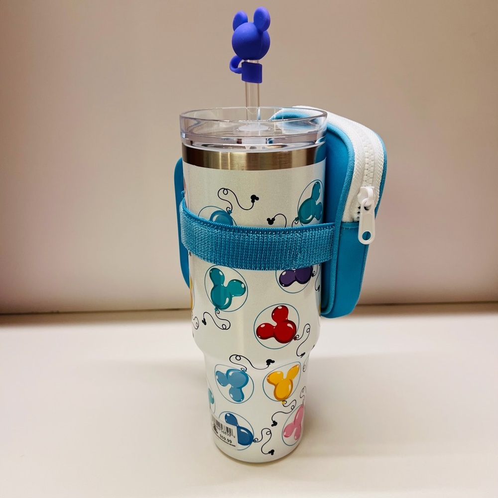 NEW Disney Mickey Balloons 30oz Insulated Stainless Steel Tumbler & Zip Case 🎈🎈🎈 - Picture 3 of 15